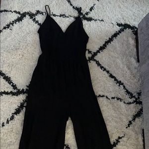 Black, linen jumpsuit